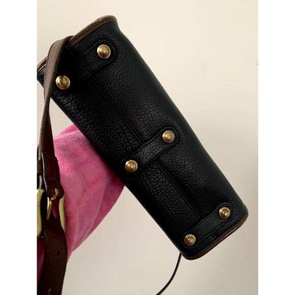 Dooney and Bourke Black and Brown Satchel Crossbody Bag Purse - Picture 7 of 10